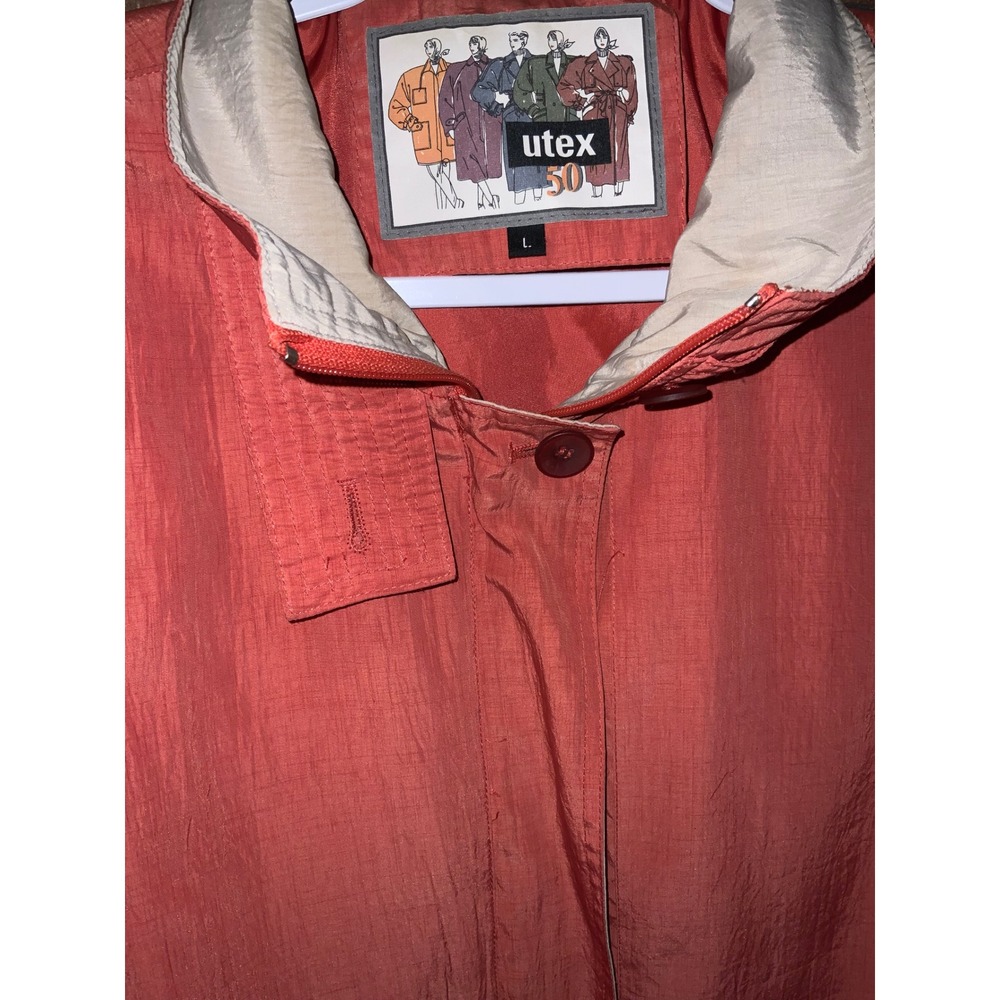 Vintage Utex Womens 50th Anniversary Jacket Burnt Orange Windbreaker L - Picture 4 of 5